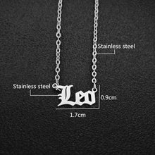 12 Zodiac Letters Pendant Necklace Old English Scorpio Aries Taurus Gemini Cancer Leo Choker Horoscope Signs Necklace Friendship